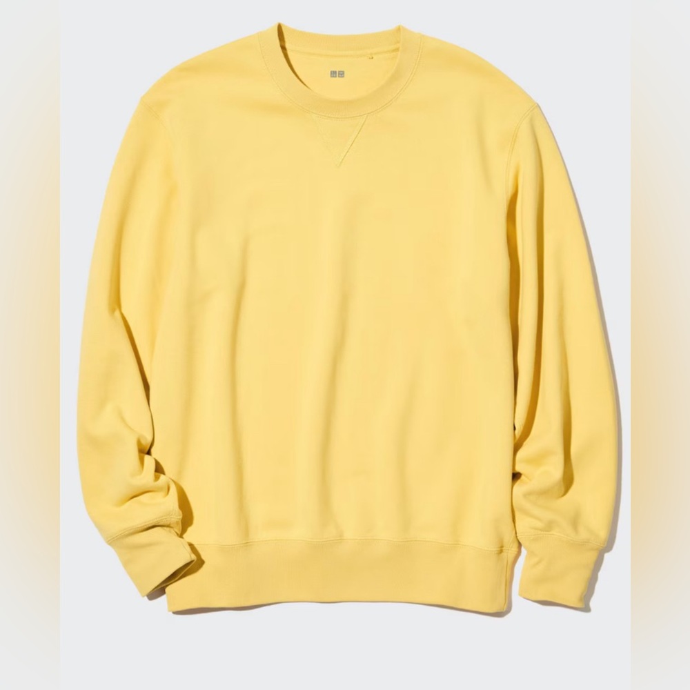 Uniqlo Classic Crew Neck Sweatshirt (Yellow, Size M, Excellent Condition)
